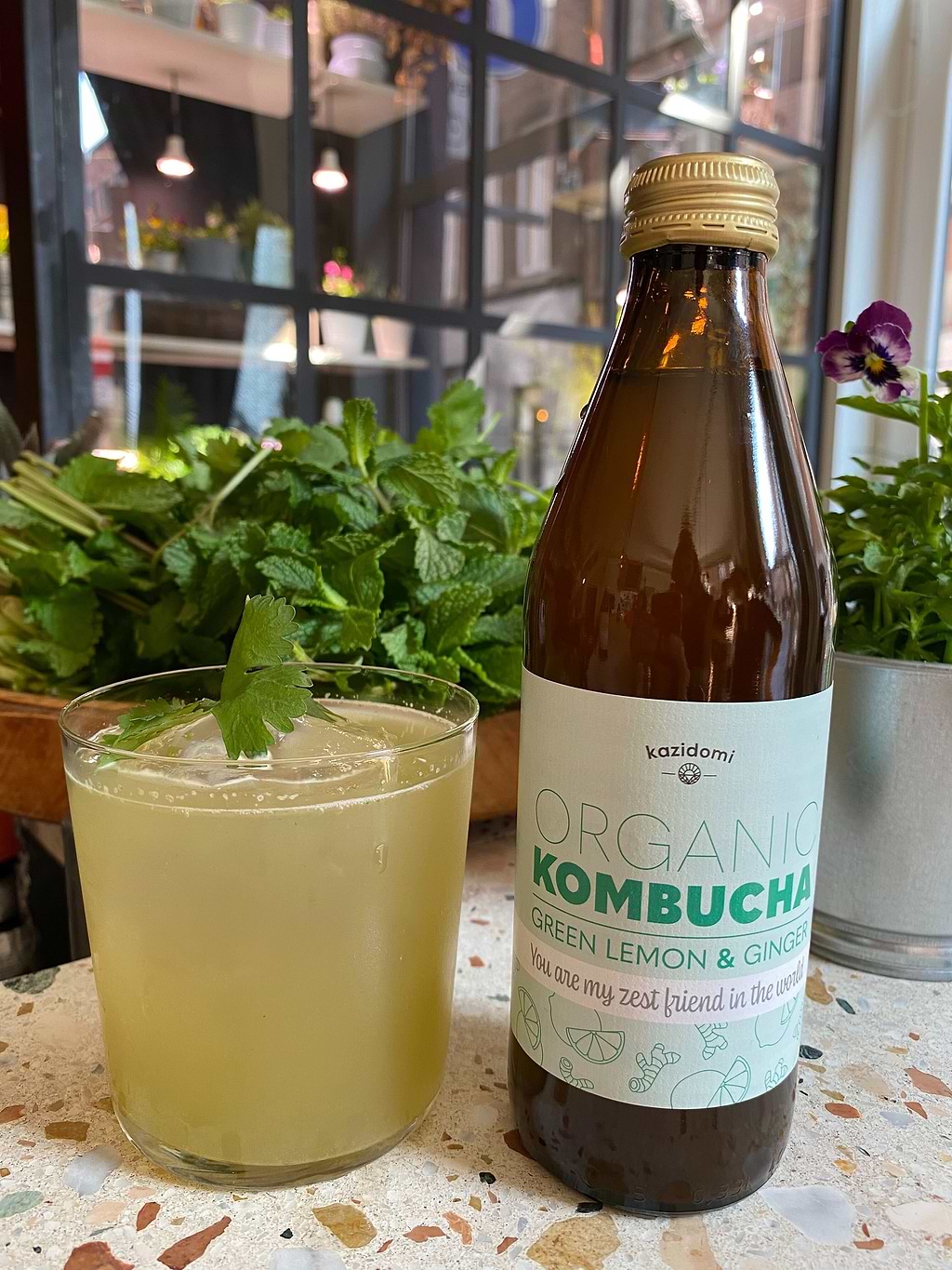 Cocktail au Kombucha Citron & Gingembre Bio et Vodka